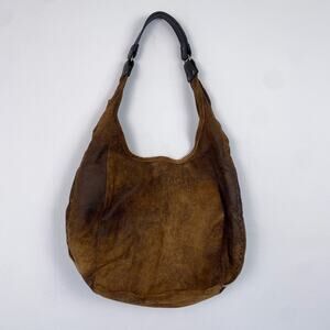 Vin Baker Brown Suede Leather Shoulder Bag